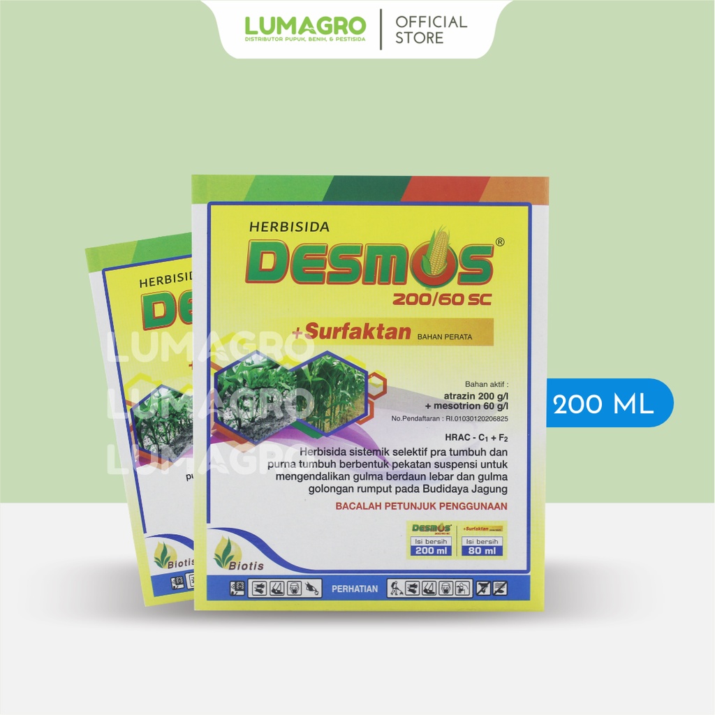 Herbisida Desmos 200ml Atrazin Mesotrion Pengendali Gulma Pra Maupun Purna Tumbuh Selektif Jagung