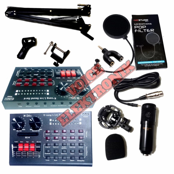 Terlaris Paket Soundcard Black Spider V9 Mic Bm 800 Lengkap