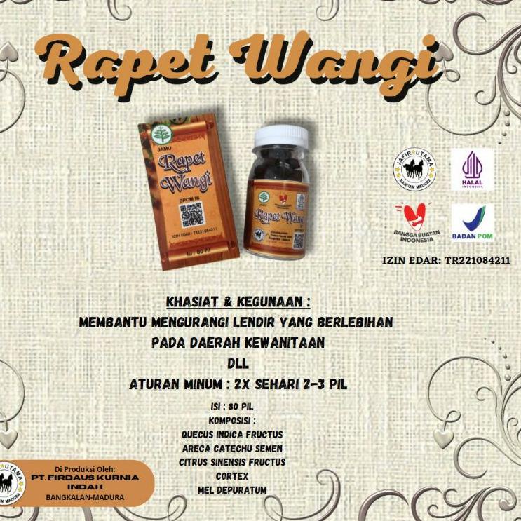 

RAPET WANGI JAMU 2in1 LUAR DALAM RAPET KESET ~