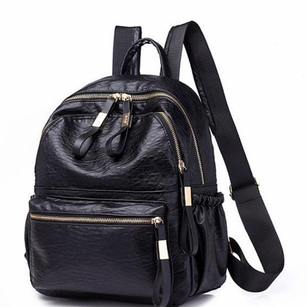 Tas Punggung Ransel Kulit Wanita Import - Hitam I0S7