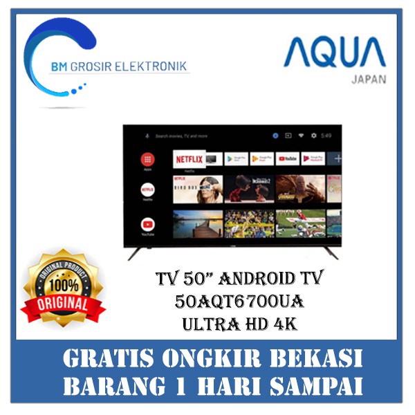 AQUA TV 50 50AQT6600UG / 50 AQT 6600UG / SMART ANDROID TV 50 INCH