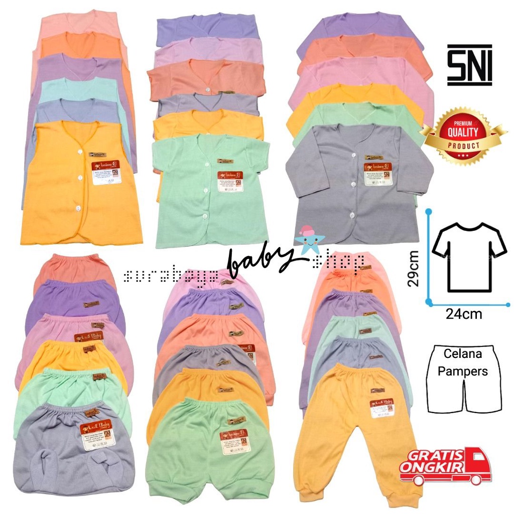 BAJU BAYI CELANA BAYI SETELAN BAYI BAJU BAYI NEWBORN BAJU BAYI BARU LAHIR ATASAN BAYI BAJU BAYI KADO MURAH BAJU BAYI LUCU BAJU BAYI SERI WARNA EKONOMIS GIFT SET WARNA SNI LUSIANA E