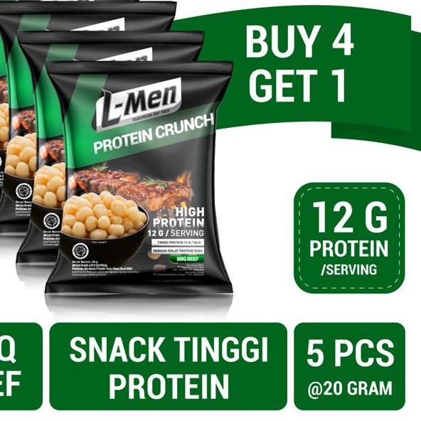 

➦ BUY 4 GET 1 - L-Men Protein Crunch 20g (12g protein) - Camilan Tinggi Protein Bebas Laktosa ➧