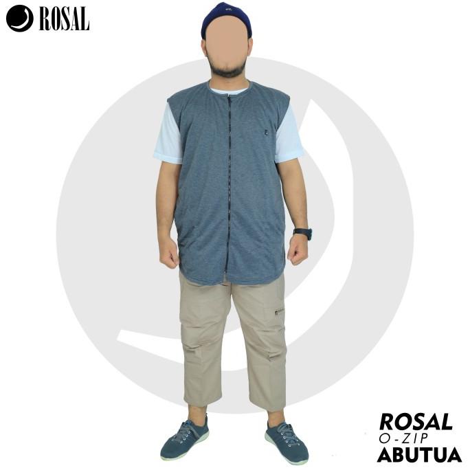 ROSAL Rompi Sholat Bahan Kaos Oblong Zipper Jumbo Rompi Shalat
