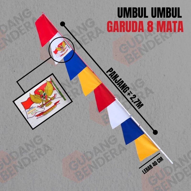 BENDERA UMBUL-UMBUL WARNA WARNI/BIRU KOMBINASI