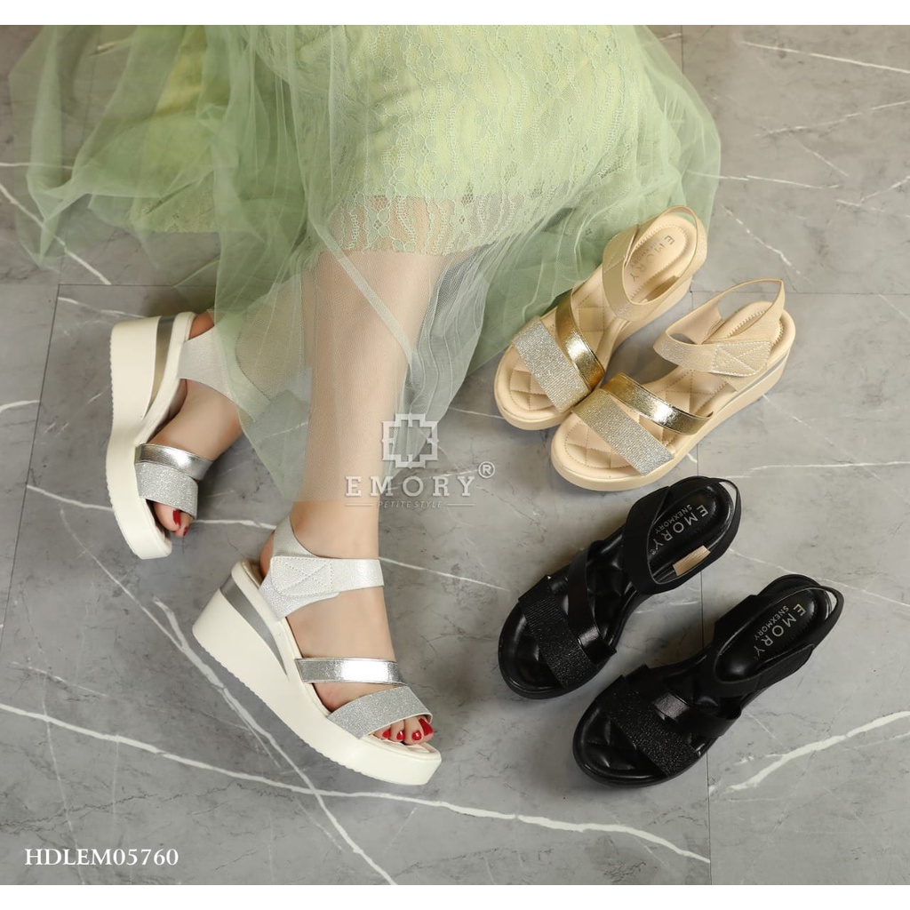 10.10 SALE - SB EMORY Tarsya Sandal Wedges Wanita HDLEMO5760