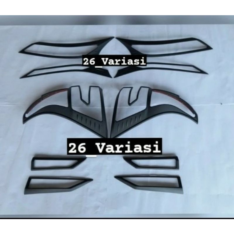 PAKET Garnis Lis Lampu Depan Belakang Hitam Doff AVANZA VELOZ XENIA 2019-2021