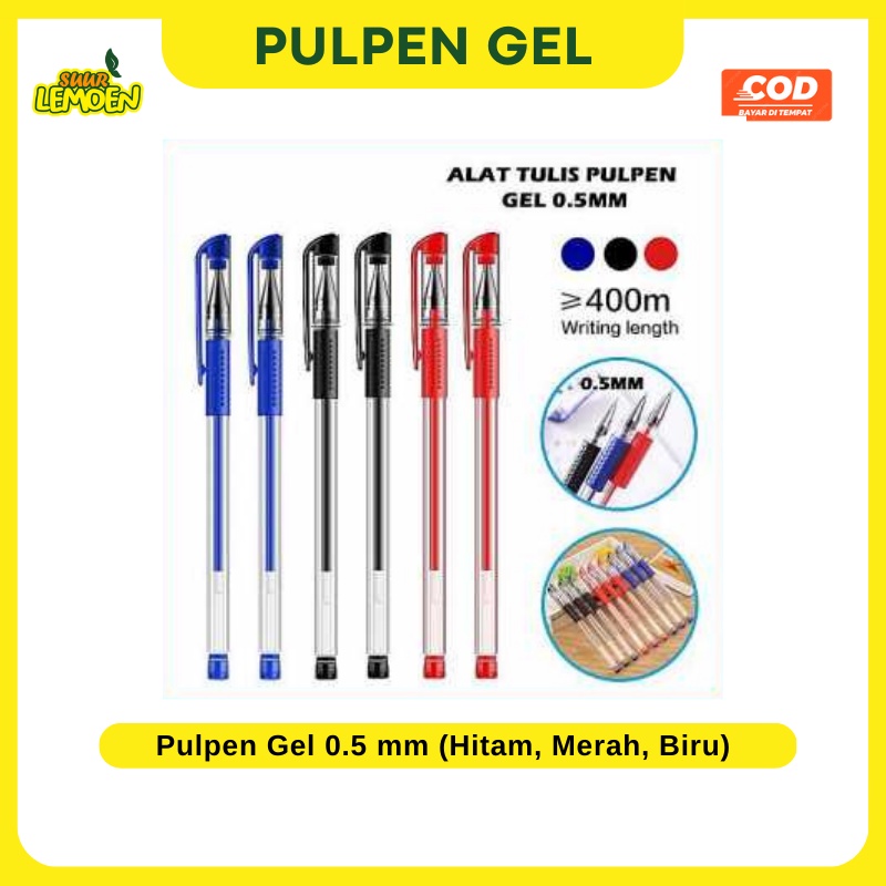 Pulpen Gel/ Pen Gel 0.5mm Standard Pulpen Gel Alat Tulis Stationary