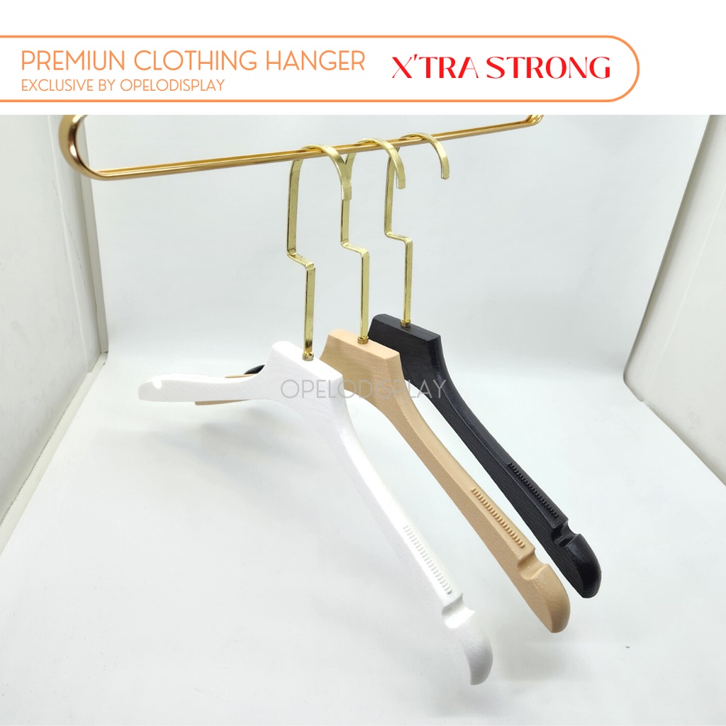 Hanger Butik Premium Plastik Solid  Motif Serat Kayu Hanger Wedding dress Hanger Mewah