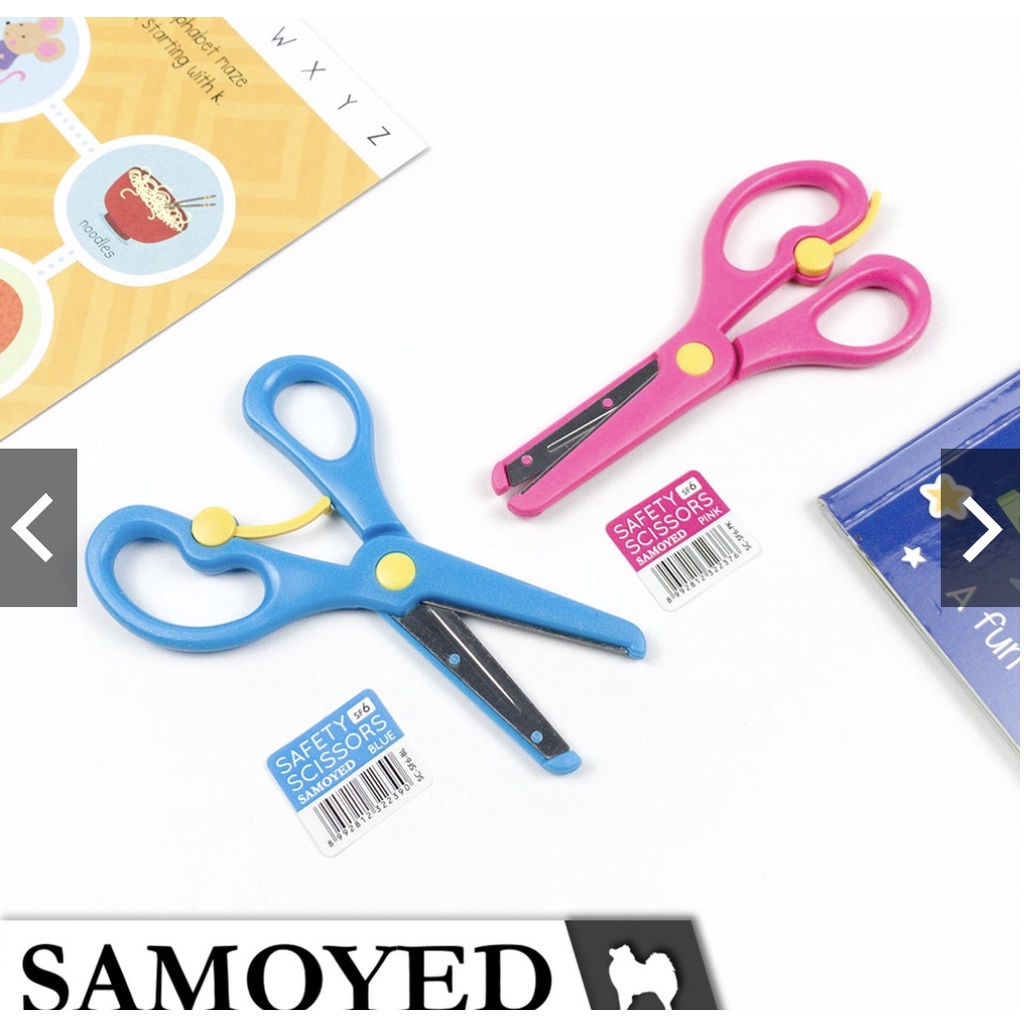 

Gunting Plastik Aman Anak / Ujung Bulat / Tumpul / Child Safety / Safe / Rounded Plastic Scissors Samoyed SC-SF6