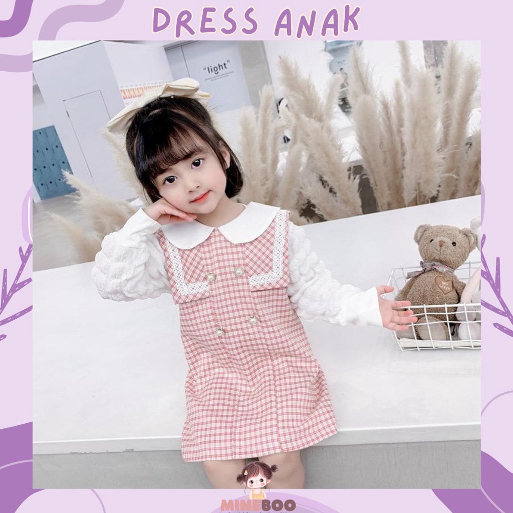 mineboo - DRESS BECCA PEARLS EBV Baju Dress Anak Perempuan Import Bayi Perempuan Gaun Rok Pakaian anak