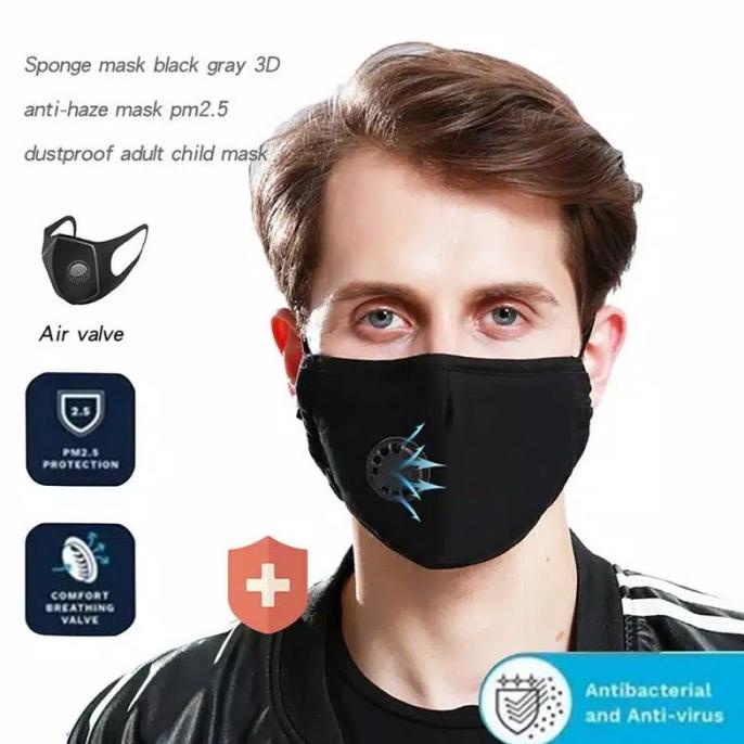 Masker n95 filter 2.5pm karbon import anti air bisa dicuci dewasa set