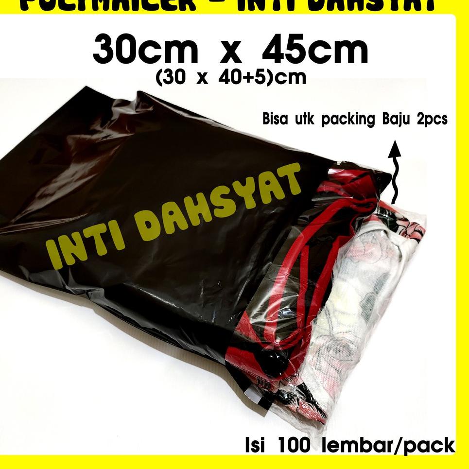 

12.12 POLYMAILER HITAM GLOSSY 30x45 Isi +/-100lembar Plastik Kurir Kemasan Toko Online MURAH Ukuran 30x40 + 5 !!