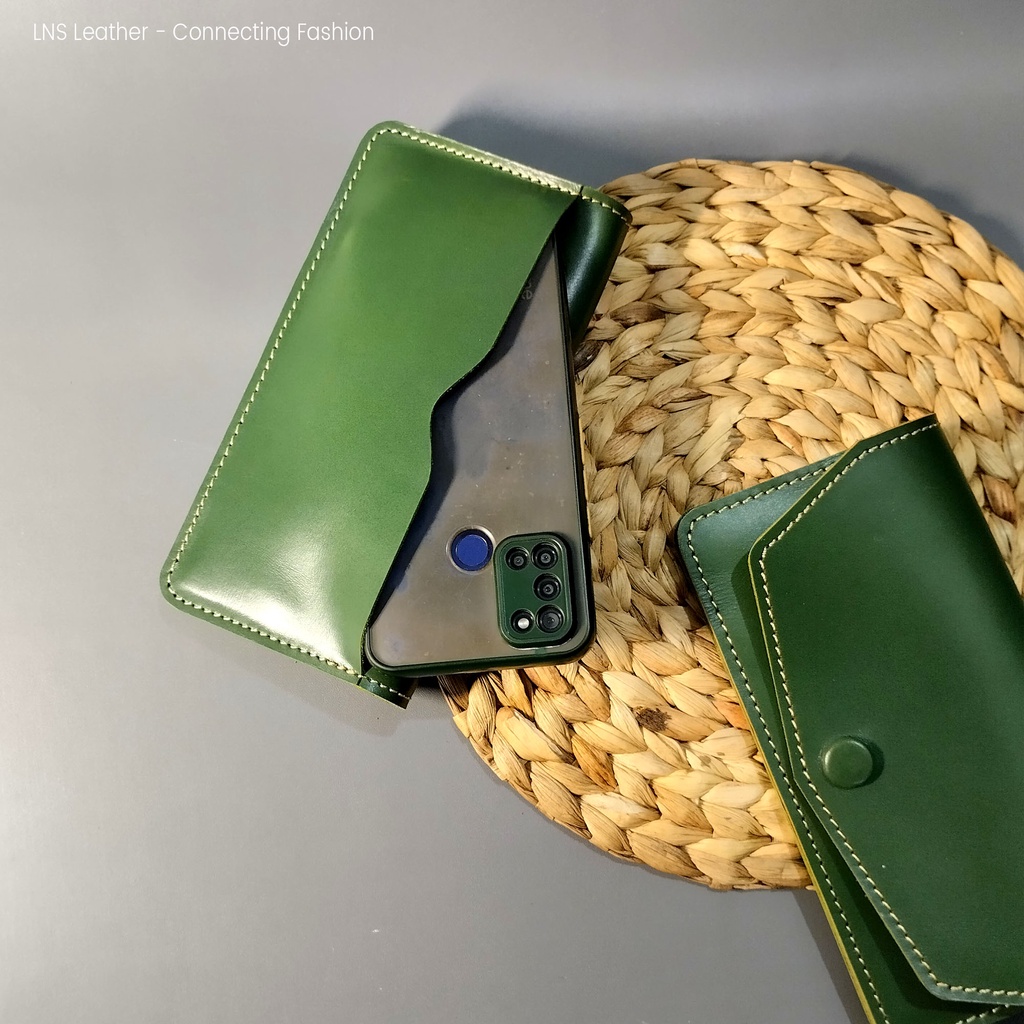 Dompet Panjang Muat HP Dompet Kulit Wanita Pria GREEN