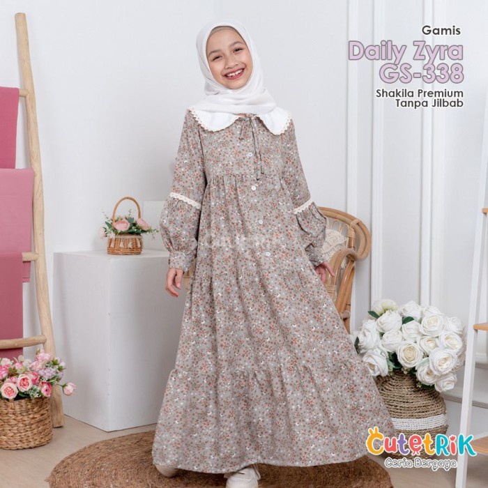 Gamis anak / gamis remaja / gamis daily zyra cutetrik