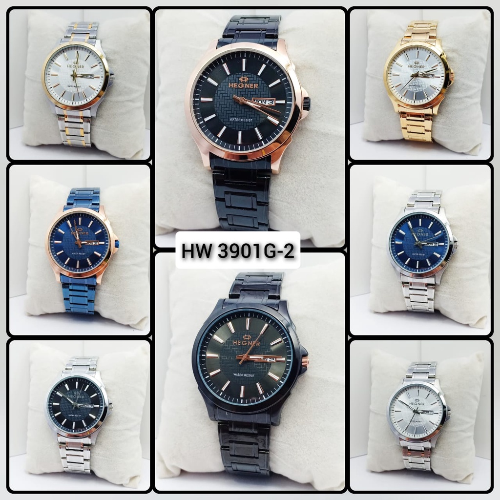 HEGNER JAM TANGAN RANTAI PRIA HW  3901G-2  ORIGINAL GARANSI RESMI