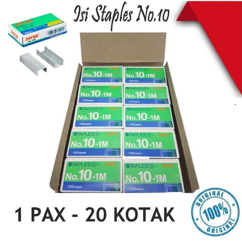 

PROMO 1 Pax Isi Staples Joyko / Isi Steples / Isi Stapler Joyko Kecil No.10 / Isi Hekter Joyko No.10 Kecil / 20 Kotak / Toko Gemilang