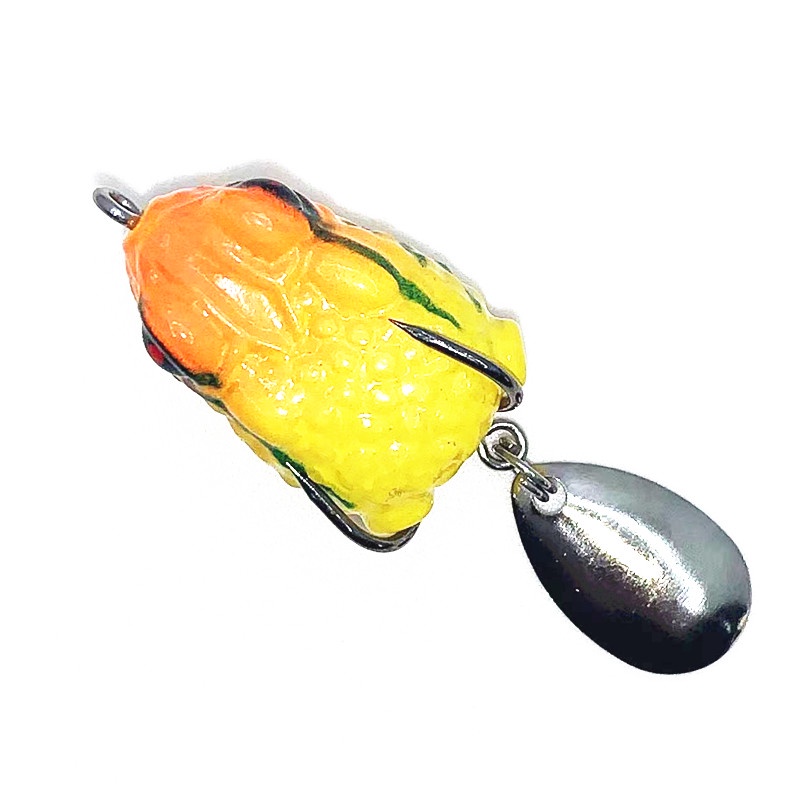 1pcs Soft Frog Fishing Lure Double Hooks 2.5cm 3g Topwater Bass Frog Spoon Spinner Umpan Mengambang Buatan Fishing Tackle