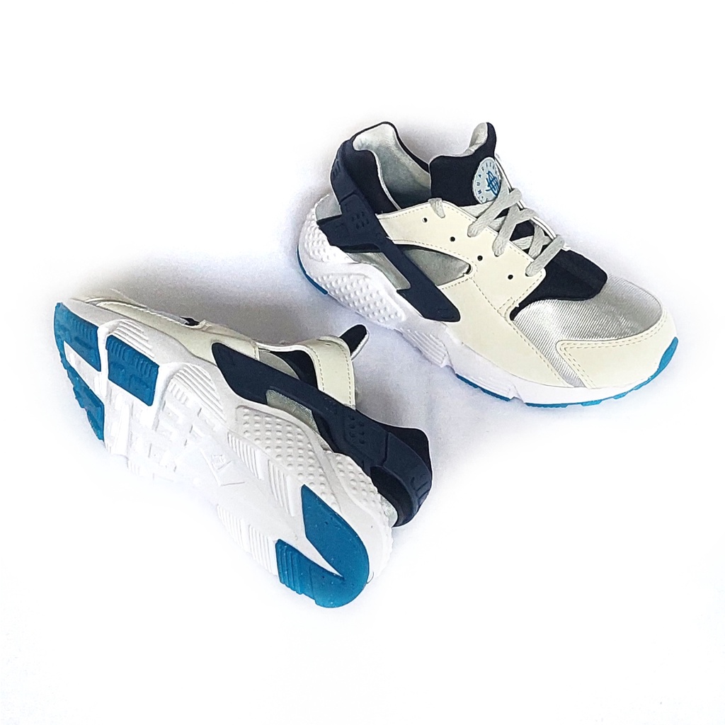 Sepatu Sneakers Anak anak Nike Huarache White Navy Kids Original