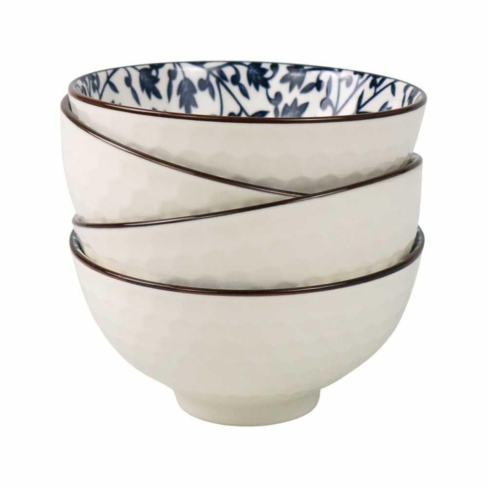 Mangkuk Keramik Bowl Japanese Style 4 PCS - TY-750 - White