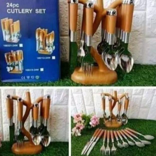 ➬ SENDOK POHON sendok set 24pcs Motif pohon caspian 24 ♔