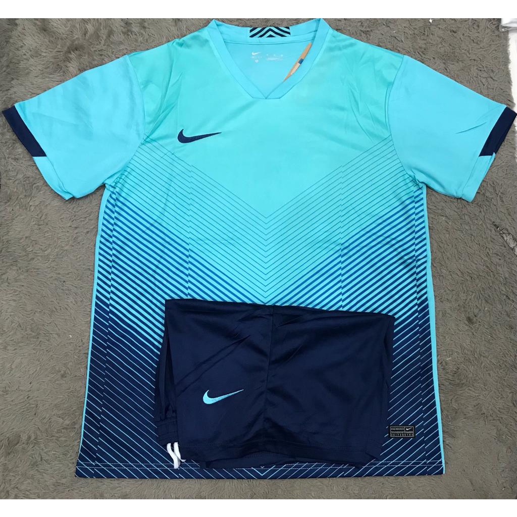 SETELAN BAJU FUTSAL SEPAK BOLA BIRU GARIS GRADE ORI IMPORT