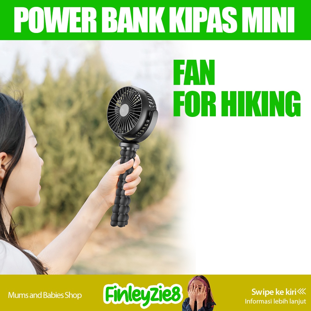 Kipas Angin POWER BANK Mini Flexible USB Rechargeable Untuk Stroller Bayi / Kipas Angin Portabel Stand Fan Gantung Portable / Kipas Angin  Kipas Angin Portable / Kipas Angin Berdiri / Kipas Angin Karakter / Kipas angin Bentuk Gurita / Kipas Angin Mini