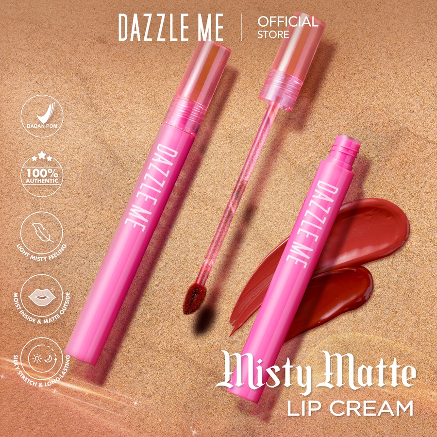 DAZZLE ME Misty Matte Lip Cream | Silky Kiss Lip Matte Non Sticky 12 Jam Tahan Air Lipcream