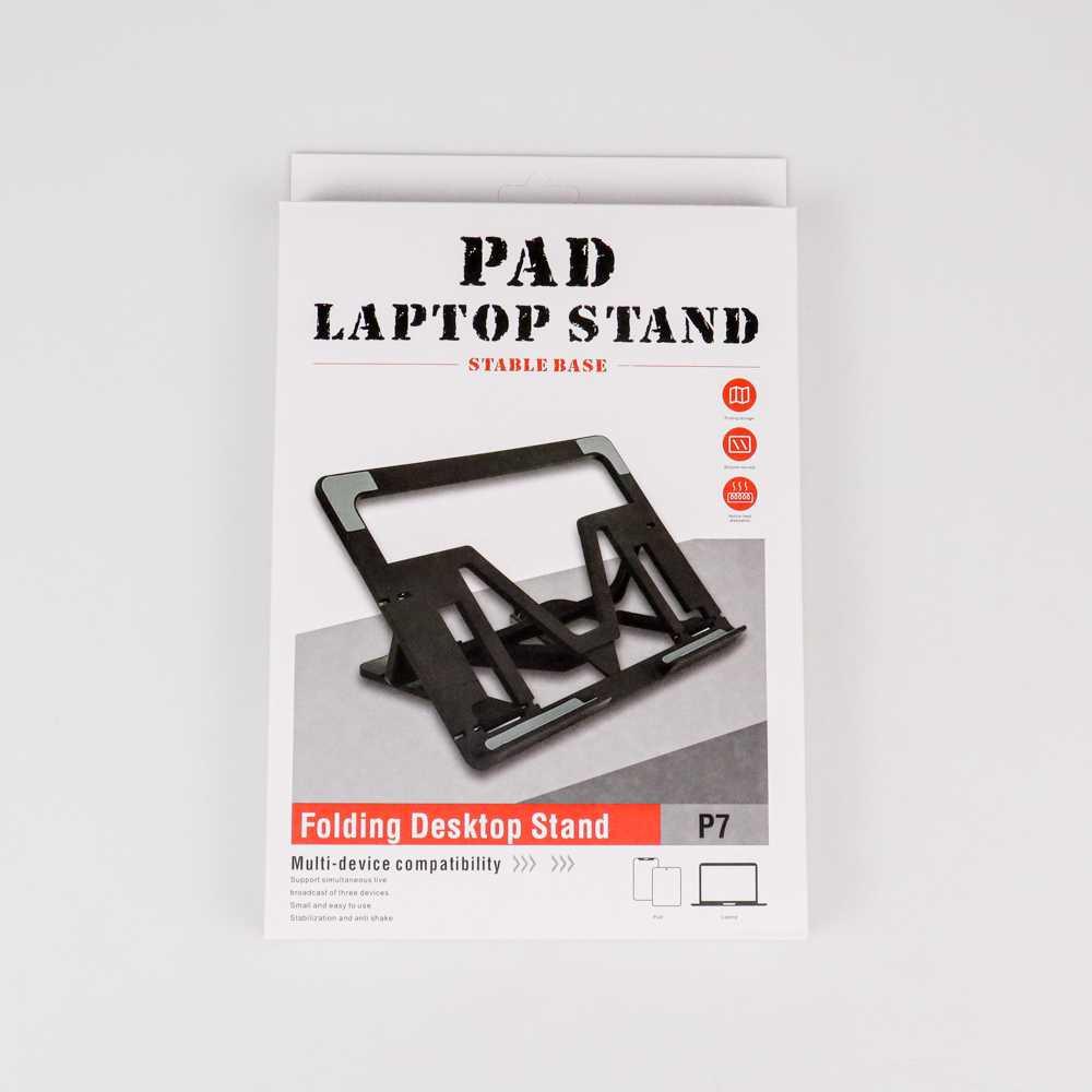 Laptop Stand ABS Foldable Adjustable Non-Slip - P7 - Black