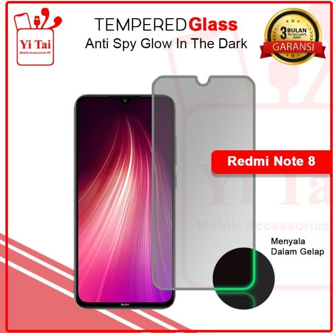 YI TAI GLOW IN THE DARK TEMPERED GLASS SPY REDMI NOTE 8 PRO NOTE 9 PRO