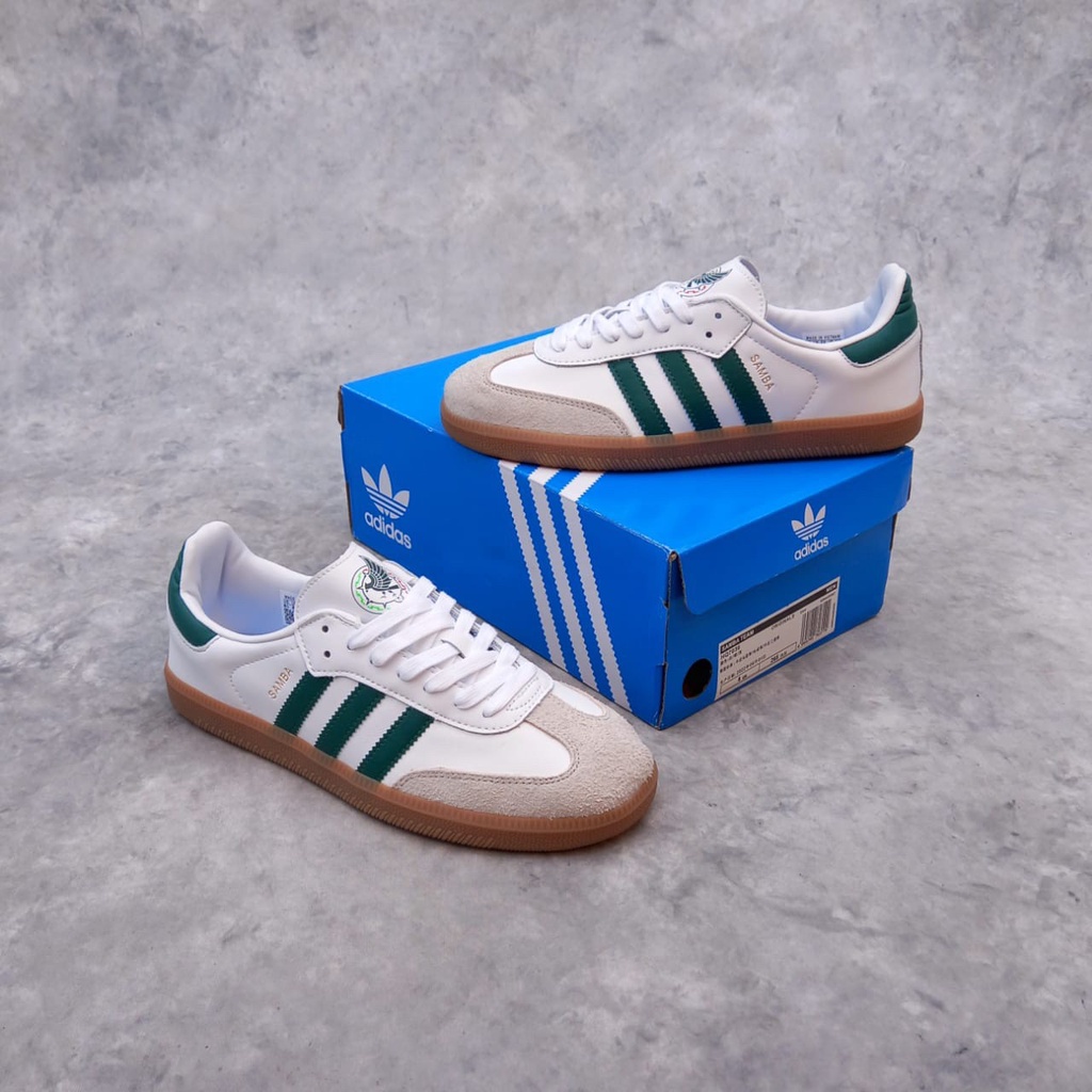 SEPATU ADIDAS SAMBA MEXICO WHITE COLLEGIATE GREEN BNIB ORIGINAL VIETNAM SIZE 39-44 GRATIS ONGKIR KAO