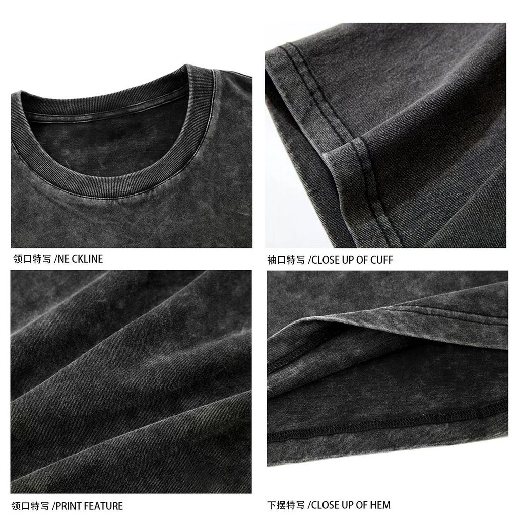 Red 100% Katun Lengan Pendek T-shirt Wanita Mencuci Air Melakukan Musim Panas Tua Versi Korea Longgar Baru Cetak Kartun In angin Pakaian