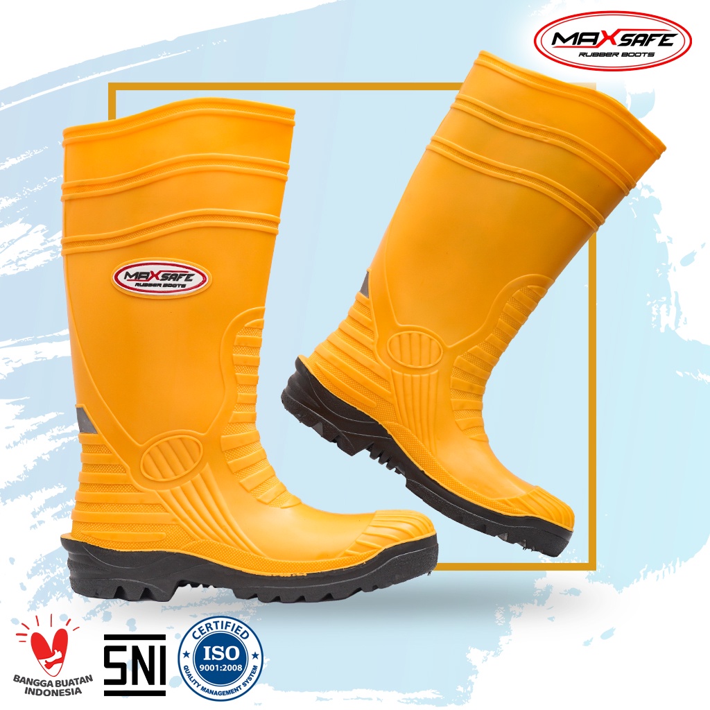 Sepatu Boot Safety Toyobo &amp; MaxSafe Kuning