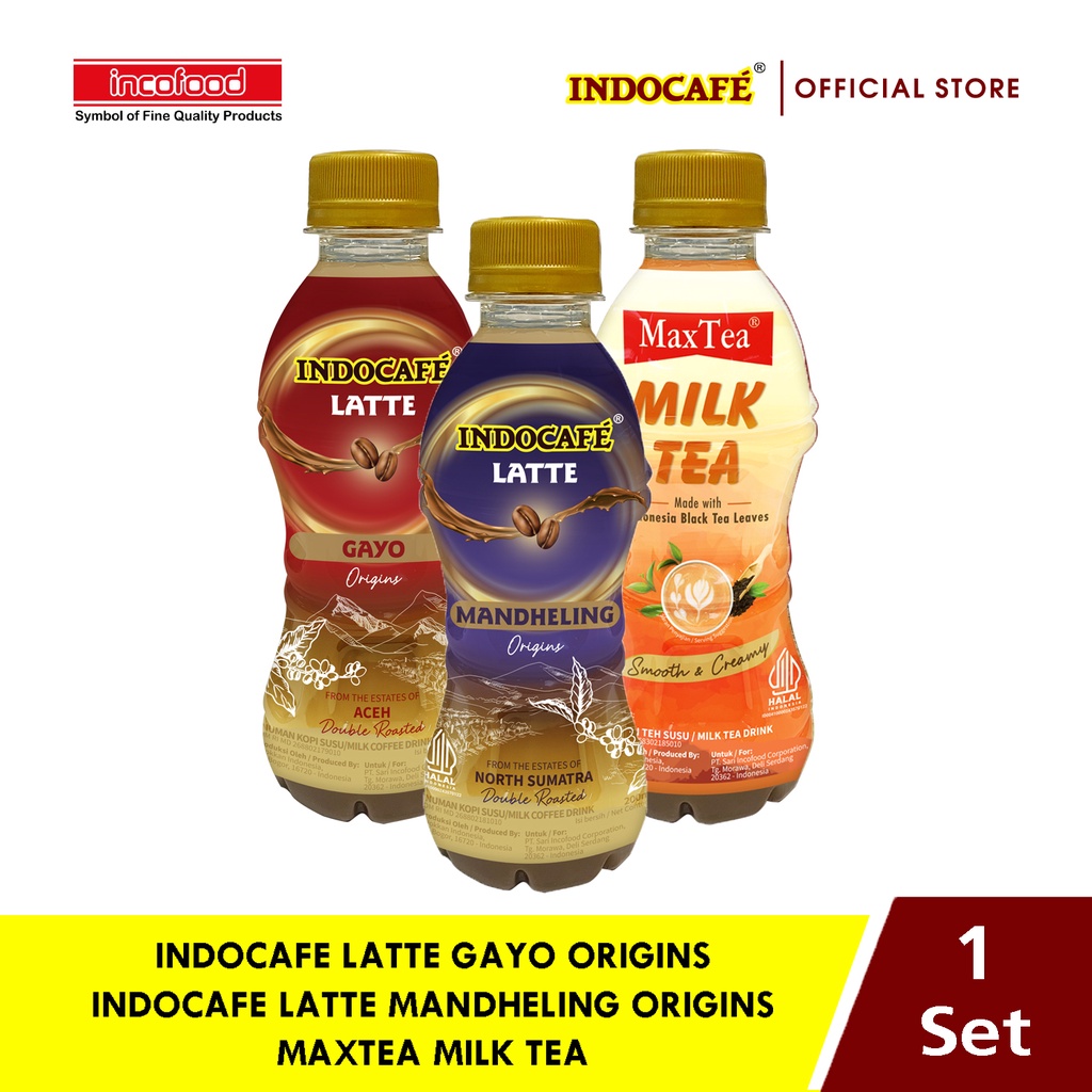 3 Botol Ready To Drink Indocafe &amp; MaxTea Variants