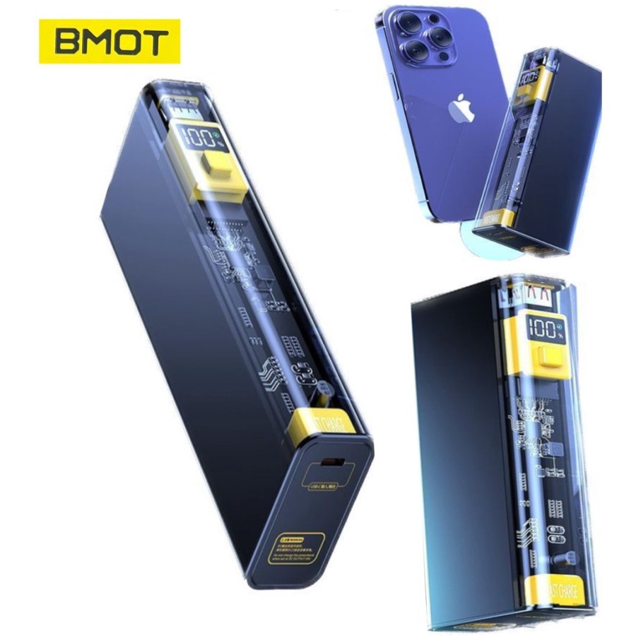 PROMO POWERBANK BMOT PT-22 168000MAH POWER BANK TRANSPARAN LED PT22 168000 BY.SULTAN