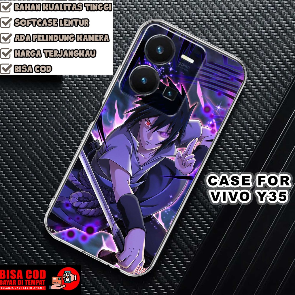 CASE VIVO Y35 2022 MOTIF [ANIME SASUKE] TERLARIS CASING VIVO Y35 TERBARU CLEAR CASE PROTECTED CAMERA
