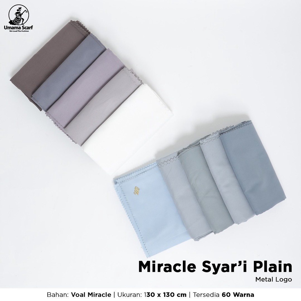 Hijab Segiempat  Voal Miracle Plain Syari130x130 BY UMAMA METAL LOGO Syari Umama