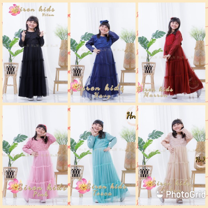 Gamis muslim anak syari tanggung wanita brokat import remaja perempuan