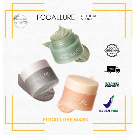 FOCALLURE MASKER CLAY MEMBERSIHKAN LAPISAN LUMPIR ANTI PORI DAN JERAWAT