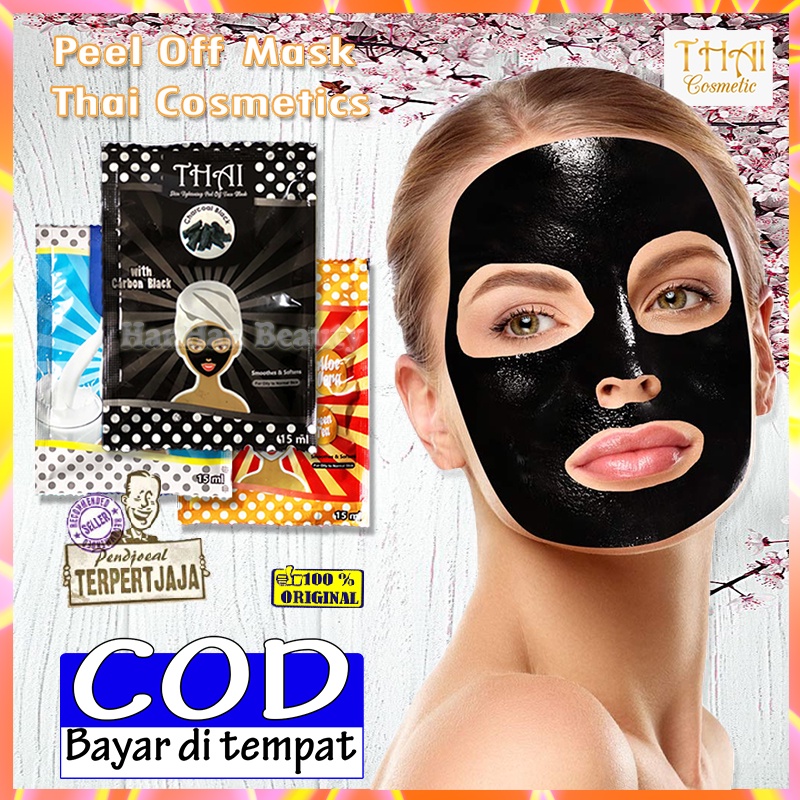 Masker Peel Off Pengangkat Komedo Thai Peel Off Face Mask 15ml BPOM 100% Original Masker Pencerah Ku