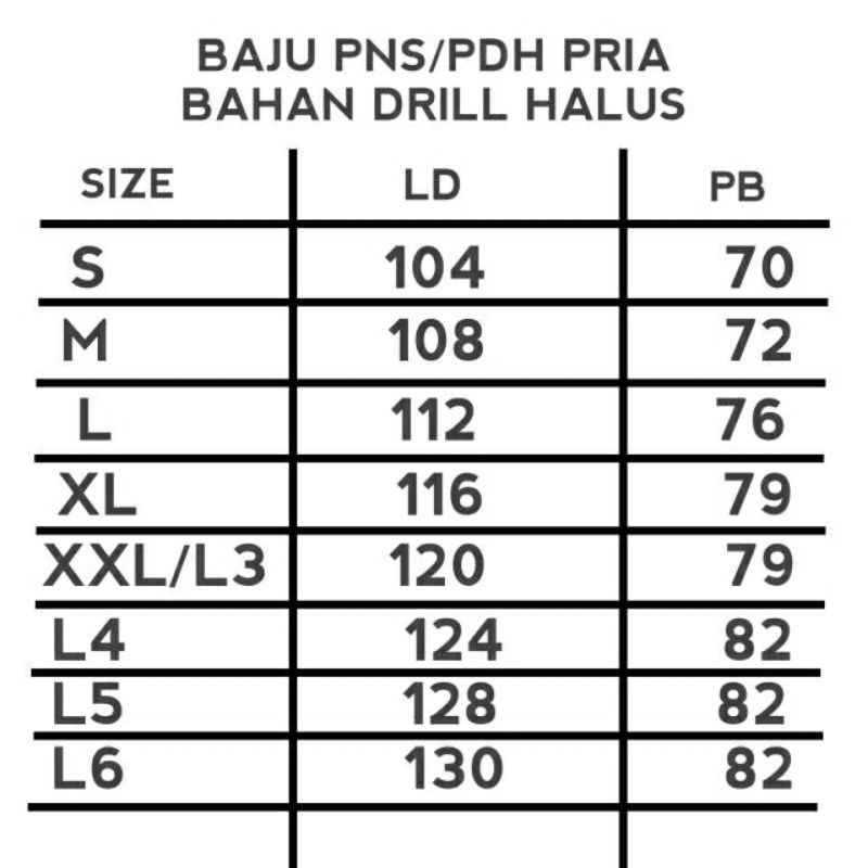 BAJU PDH PRIA  PUTIH PNS/ASN PRIA BAHAN DRIL SAKU 2 LENGAN PENDEK DAN PANJANG