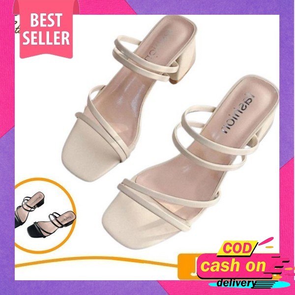 Short Heels 3Cm By Zara Ankle Strap Square Diamond Suede Import High Quality Fashion Shoes Sepatu Wa