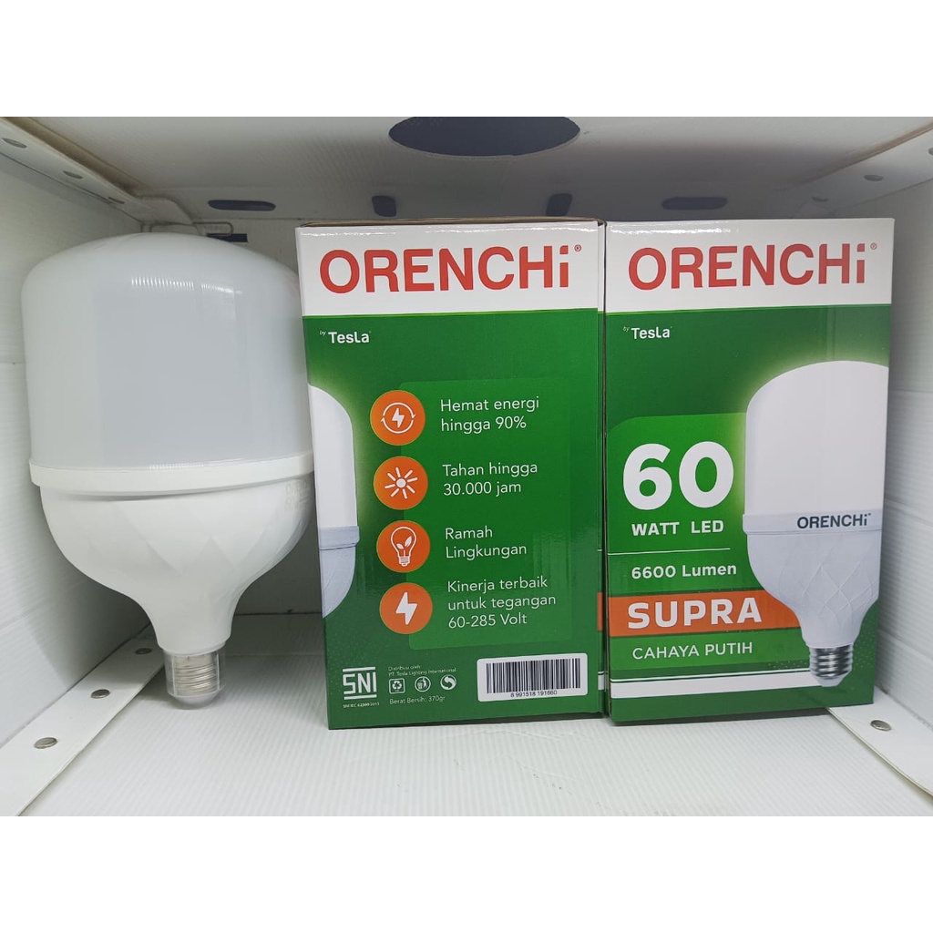 Lampu LED Orenchi Supra 60 Watt 60Watt Cahaya Putih / Lampu Murah Supra 60 W 60W SNI