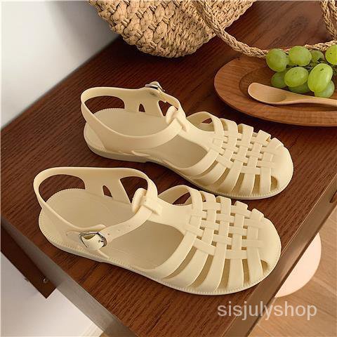 [✅BISA COD] #Sisjuly# MELISSA Sandal retro Romawi wanita berongga anyaman sepatu jelly datar