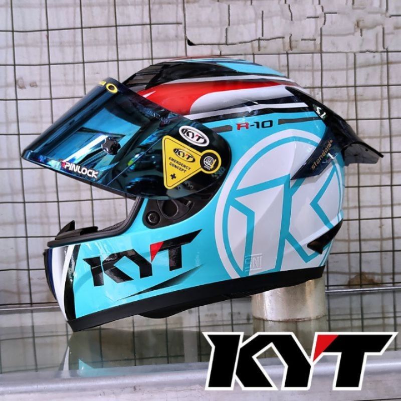 Spoiler Gpr Helm KYT R10 Dark smoke Hitam Bening murah kualitas Mewah