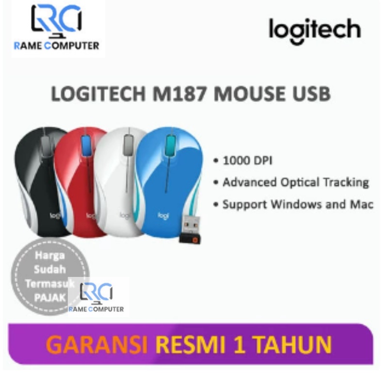 LOGITECH WIRELESS MOUSE M187 MINI SIZE