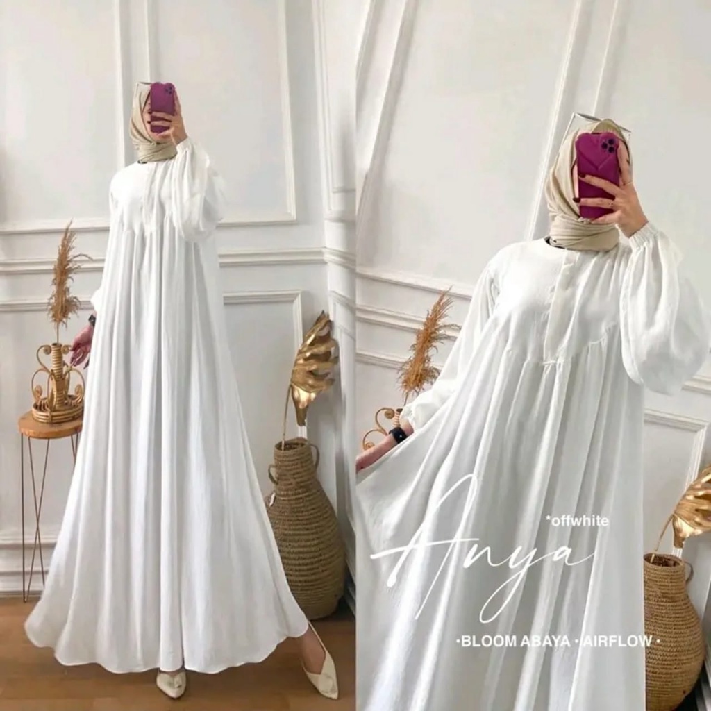 Aniya Gamis Terbaru Busui Friendly Crinkle Ariflow Premium Long Dress Kekinian Abaya Jumbo