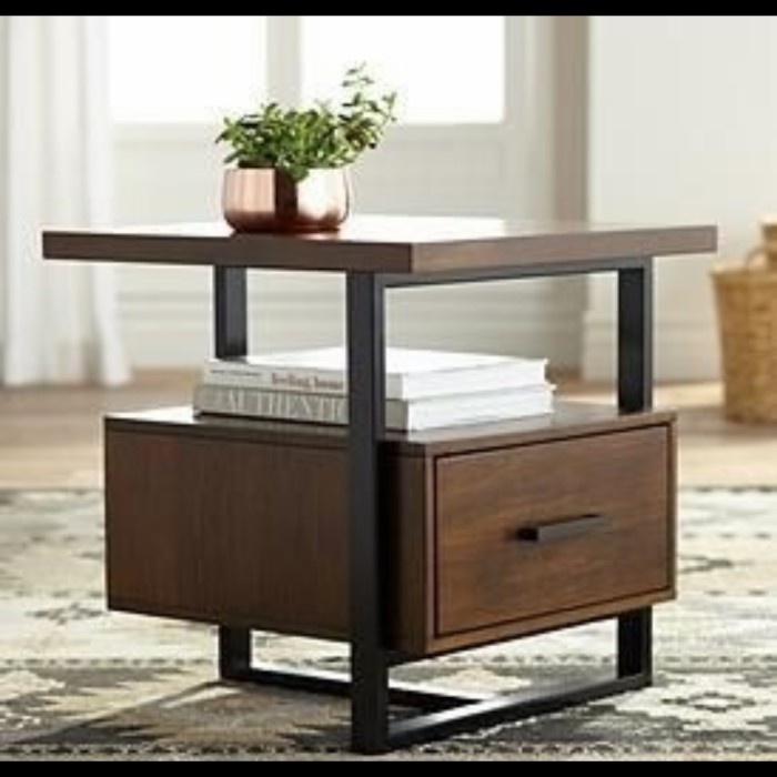 Bedside Rak Buku/Nakas Kayu Mahoni