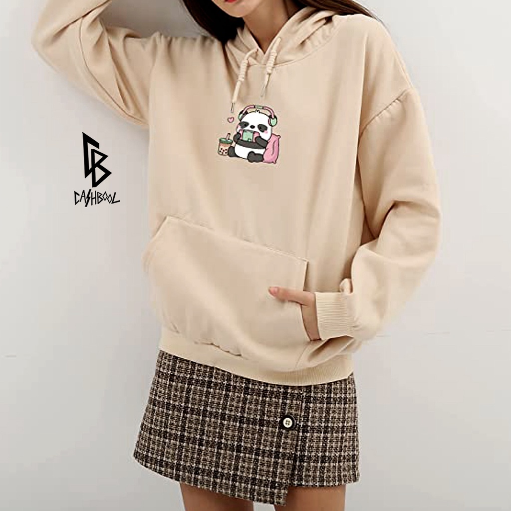 CASHBOOL CUTE PANDA HOODIE Sweatshirt  Oversize Size M-XXL ( Pria &amp; Wanita )