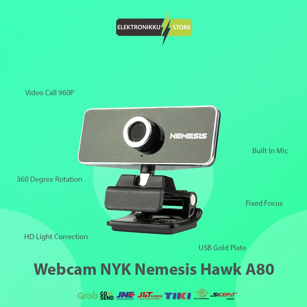 Web Cam NYK Nemesis Hawk A80 HD Webcam Komputer PC Laptop Notebook